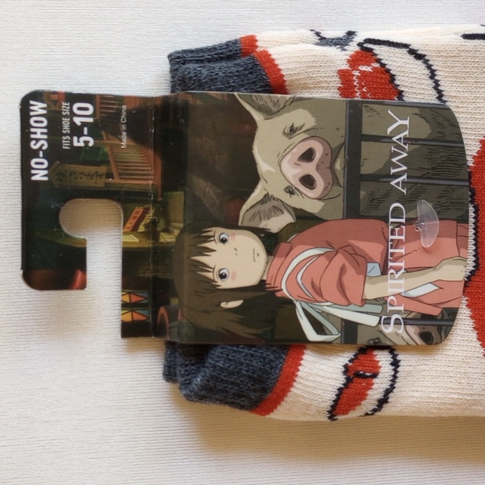 Studio Ghibli Spirited Away No Show Socks 9-11 Toss Food  50off3 - Picture 2 of 6